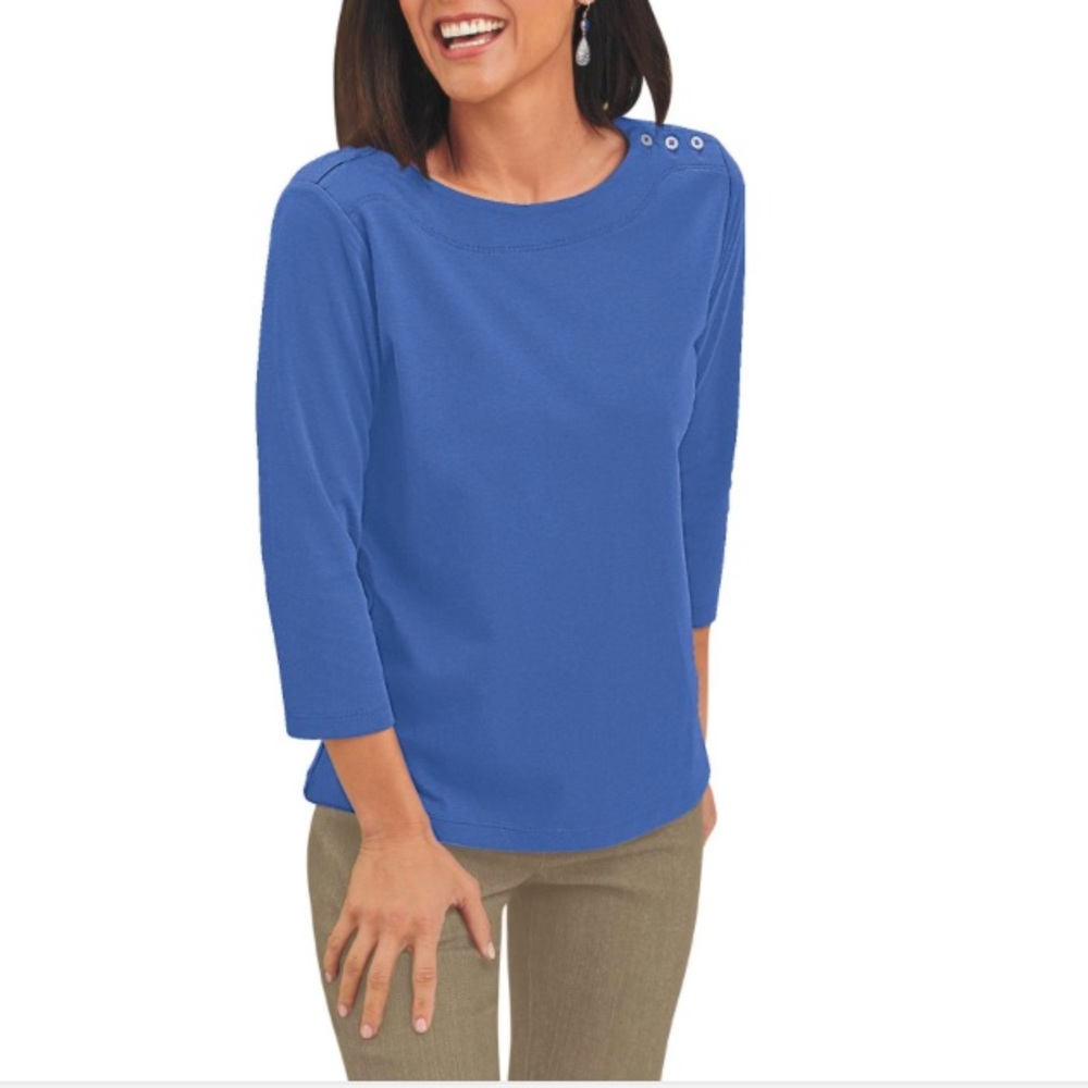 NEW NORTHSTYLE PIMA BUTTON ACCENT TOP SIZE: Large